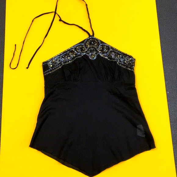 Lovely Used Bebe Beaded Halter Top SzXS - Picture 1 of 4